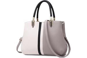 FOLOVEYA Mode Bolsos de Mujer Elegante Bolsos de Mano Diseñador Marcas Bolso Señoras Bolso Bandolera Bolse de Hombro PU Cuero para Compras Trabajo Citas Bolsos Totes Gris