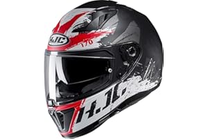 HJC Kaski motocyklowe i70 RIAS MC1SF, czarny/biały/czerwony, XL