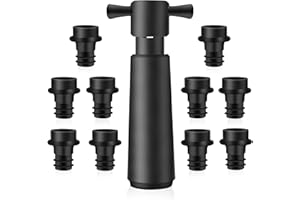 BANJILI-Pompa Salvavino, Inclusi 10 Tappo per Vino Riutilizzabile, 1 Pompa a Vuoto per Vino, Kit di Tappi per Vino Sottovuoto (1+10)