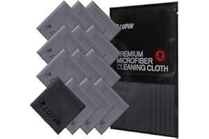 Ringke Lupin Microfiber Cleaning Cloth Chiffons de Nettoyage en Polissage Non Pelucheux de Qualité Supérieure pour Caméra, téléphone Portable, Tablettes, iPad, Lunettes - Gray (13-Pack) - Small