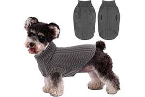 CITÉTOILE Pull pour Chien et Chat en Laine Tricotée – Pull d'hiver pour Animaux de Compagnie, Chaud et Confortable – Pullover Hiver pour Petits et Moyens Chiens, Gris, S