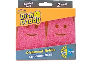Scrub Daddy Dish Daddy 2x Têtes de Rechange - Tête de Remplacement pour Eponge à Vaisselle Grattante FlexTexture et Manche Intégré Distributeur de Liquide Vaisselle et Savon, Recharges Eponge Grattoir