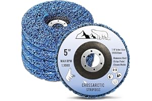 125mm Paint Stripper, Crossarctic Angle Grinder Strip Sanding Disc Wheel with Poly Abrasive Pad Paint Rust Remover for Polishing Metal Wood Plastic Car Paint Scratch Welds Oxidatio - 5 Pack