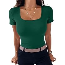 IECCP T-Shirt Donna Con Scollo A V E Maniche A Sbuffo – Top Estivo In Tessuto Costina Elastico, Maglietta Casual Morbida Per Ogni Occasione