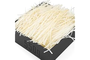 TXXATX 550g Paglia per Cesti Carta Velina Tagliuzzata Bianco Crema Riempimento Scatole Regalo Paglietta per Cesti Carta Tagliuzzata con Fiocchi per Bomboniere Forniture Scatole Regalo Feste Confezioni