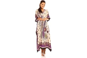 Looking Glam New Ladies Oversized Maxi Kimono Kaftan Tunic Kaftan Dress Free Size