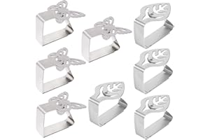 Atuful Tischtuchklammern mit Klammer Edelstahl Tischdeckenhalter für Garten Restaurant Outdoor Familie Party Tischdeckenklammer 8 Stück