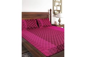 CHAGAN Printed Double Bed Sheet with 2 Pillow Cover