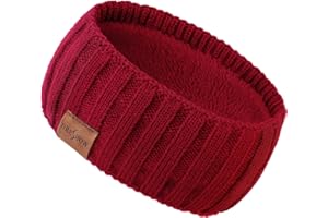 DRESHOW Diadema de Punto Cálido para Mujer Calentador de Orejas de Invierno Diademas de Ganchillo Bandas Gruesas para el Pelo de Lana