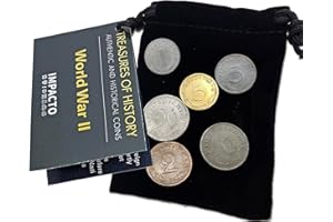 IMPACTO COLECCIONABLES Seconda Guerra Mondiale - 6 Monete del Terzo Reich nazista. Sacchetto di Velluto