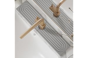 Alfombrilla de Secado de Fregadero LeKuni, Almohadilla de Piedra de Diatomeas para Fregadero, Protector de Salpicaduras de Grifo, Alfombrilla Absorbente para Sartenes, Alfombrilla de Fregadero para