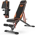 naspaluro Weight Bench Adjustable, Full Body Exercise Folding Fitness Workout Bench with 7 Positions, Exercise Bench for Weight Lifting & Sit Up Abdominal Supine Board Flat Home Gym