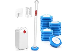 JEHONN Brosse WC Jetable Recharge avec système de Fixation amélioré, Nettoyeur Toilette Murale avec Produit, 16 Recharges de Détergent Support