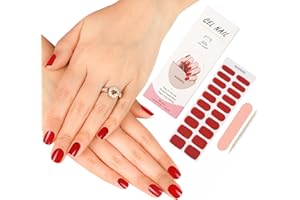 ZAHRVIA Vernis Autocollant UV | Rouge Gel Autocollant Ongle Gel UV | 20pcs Film pour ongles Autoadhésif | Gel Nail Stickers, Autocollants et Pochoirs pour Nail Art