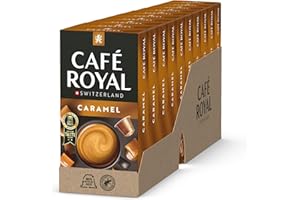 ‎CAFÉ ROYAL Café Royal, Caramel Flavoured Kaffee, 100 Nespresso (R) kompatible Kapseln, 80 Prozent recycled Aluminium, Rainforest Alliance zertifiziert, 100 Prozent Arabica Kaffee, aromatisiert