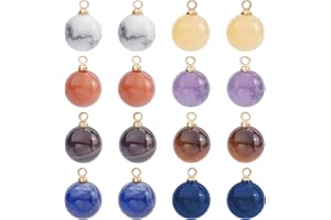 NBEADS 20pz Ciondoli con Pietre Preziose Naturali, 10 stile Pendenti in Pietra Preziosa, Perline Charm per Bracciale Collana Orecchini Creazione di Gioielli