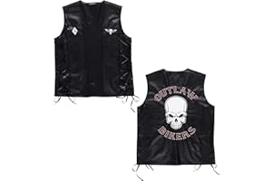 W WIDMANN MILANO PARTY FASHION Widmann - Kostüm Biker Weste Outlaw, im Lederlook, Rocker, Faschingskostüme, Karneval, Halloween