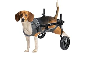 ‎KAJILE KAJILE Zweirädrige Klappbare Hunde-Rollstühle,Hinterbein-Rollstuhl für Kleine Große und Mittel Haustiere,Verstellbarer Hunderollstuhl für Hinterbeine