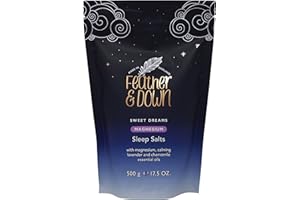 Feather & Down Sweet Dreams Magnesium Sleep Salts (500g) – with Magnesium Calming Lavender & Chamomile Essential Oils. Relieve Stress & Tension. Encourages a Restful Night’s Sleep