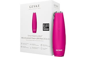 ‎GESKE GESKE | SmartAppGuided™ MicroCurrent Face-Lift Pen | 6 in 1 | Skincare Tool mit Mikrostrom | Anti Aging Device | Gesichtsstraffung | Junge Haut ohne Falten | Gerät für das Gesicht