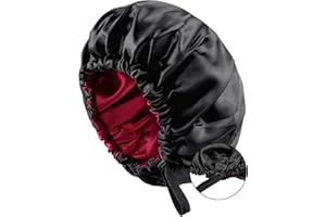 BELEVO Satin Bonnet Silk Bonnet for Sleeping, Adjustable Bonnets for Black Hair, Silk Hair Wrap for Sleeping Hair Bonnet Suitable for Women