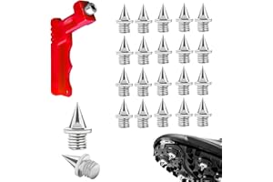 VNIDJGB 20 Pcs 6mm Running Spikes,1/4 inch Spikes for Running Shoes with Spike Wrench Track,Stainless Steel Replacement Track Spike,for Sports Shoes Long Jump track and Field Sprint(Silver)