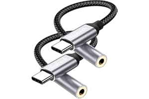 yootech Adaptateur de Prise de Casque à 3,5mm, Adaptateur USB C Jack Compatible avec Galaxy S23 S22 S21/Note 20, câble Audio de Type C vers auxiliaire pour iPhone 17 16 15, Google Pixel 9/8