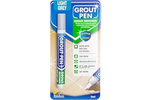 RAINBOW CHALK MARKERS LTD Grout Pen - Designed for restoring tile grout in bathrooms & kitchens (Light Grey)