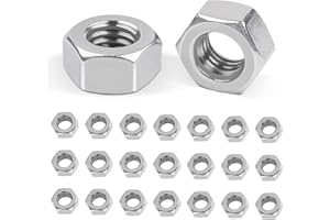 M6 (6mm) Steel Hex Nuts 100 Pcs, Leryati Hex Full Nut Hexs Carbon Steel Hexagon Nut M6, Standard Thread Pitch - 1.0