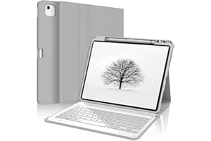 SENGBIRCH Keyboard Case for iPad Pro 12.9" 6th Generation 2022 / 5th Generation 2021, UK Layout Detachable Keyboard Case for iPad Pro 12.9 Inch 2020/2018 4th /3th Gen, Gray