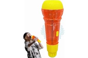 IHLOOTD Echo Mikrofon Kinder Spielzeug Microphone mit Echo Effekt 9.5 x 3.5 Zoll Kindermikrofon für Kinder ab 2 3 4 Jahre (Orange)