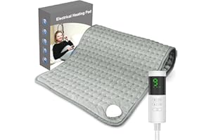 Nigecue 43x84cm Heizkissen mit Abschaltautomatik, Schnelle Heiztechnik Elektrisch Wärmekissen mit 9 Heizstufen, Überhitzungsschutz, LED Display, Maschinenwaschbare Heizdecke mit 4 Timer