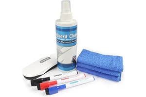 DumanAsen Whiteboard Cleaning Kit, Includes 1 ABS Dry Erase Board Eraser, 250ML Whiteboard Cleaner, and 3 Microfiber Cloths