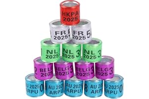 FULAIERGD 100Pcs Multicolor Aluminium Pigeon Leg Rings Dove Leg Rings Identify Bands Plastic with 2025 Training Identify Birds Foot Ring (Multicolor)