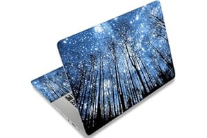 Mibbxea 15.4-15.6 Inch Laptop Skin Sticker, Customisable, Universal for 12.1 13 13.3 14 Inch Computers and Netbooks, Reusable Notebook Art Protector (009 Forest Moon Light)