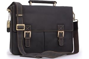 VISCONTI - Men's Leather Messenger Shoulder Bag - Large 15 Inch Laptop Bag - Work Briefcase With Detachable Crossbody Strap - 18716 Berlin