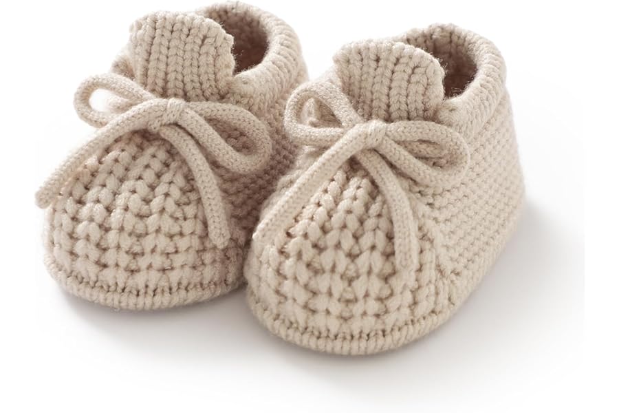 DovFanny Baby Booties Newborn Baby First Shoes Cozy Warm Knit Soft Booties for Toddler Infant Boy Girl