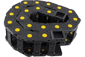 CNCMANS Kabelschleppkette R55 Schleppkette 25mm x 57mm Länge 1M Hochwertige Nylon Schwarz Energiekette Schleppkette Drahtträger Kabelschlepp für CNC-Werkzeugmaschinen elektronische Geräte