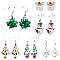 Weihnachtsohrringe Damen – 12-teiliges Set Mit Schneeflocke, Schneemann & Weihnachtsbaum