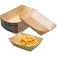 Fritto Misto HXSYKJDM 60 Ciotole Per Patatine Fritte, Rustiche In Carta Kraft Barchette Finger Food - 5