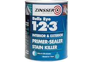 Zinsser Bulls Eye 1-2-3 Primer-Sealer & Stain Killer 1 Litre Ready Mixed Colour - White