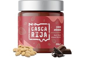 CASCA RIJA: Crema de Almendras con Chocolate Negro 250g | 89,8% Almendras Tostadas + 10% Chocolate Negro + 0,01% Canela Molida + 0,01% Jengibre en Polvo | 100% Cremosa Sin Trozos de Almendras, Vegan