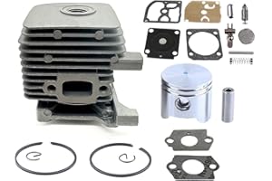 Hippotech Pistón de Cilindro de 34 mm con Juntas y Kits reconstruidos para Recortadora STIHL FS55 FS45 BR45 KM55 HL45 HS45 HS55
