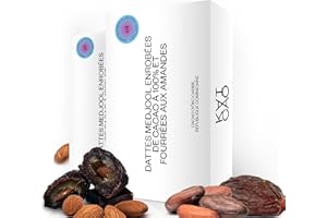 Kaicao Dattes Medjool - Fourrées aux Amandes Grillées, Enrobées de Chocolat Noir 100% Cacao d’Origine Oko, République Dominicaine - Sans Sucre Ajouté - Snack Sain - Pack de 4 Dattes