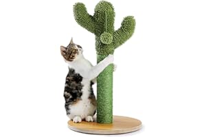 PAWZ Road Cactus Scratching Post, Cactus Cat Tree, Sisal Rope Scratching Post, Beautiful Toy for Cats 55cm Green
