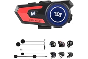 AOFESEL Motorradhelm Bluetooth Headset, Motorradhelm Kopfhörer, Motorrad Helm Kabelloses Headset, CVC-Rauschunterdrückung, Stereo-Musik, Automatische Antwort, IP67 wasserdicht, Bluetooth 5.0 HD-Klangqualität