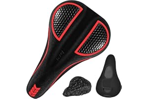 CUTYERBEE Bike Seat Cushion Cover Soft and Comfortable Bike Seat Cover for Narrow Bike Seat Cushion Gel Bicycle Seat Cover for Men or Women (include Waterproof Rain Cover)
