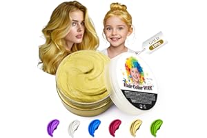 JJKOL Coloration Temporaire Cheveux Hommes et Femmes, Cire Colorante Cheveux Jaune Doré, Pour fête Cosplay et Halloween, Effet instantané, Lavable