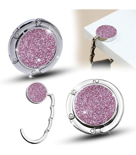 2 Supporti Per Borsa Da Tavolo Pieghevoli In Metallo Argentato: Antiscivolo, Regalo Per Donna, Fino A 5 Cm!