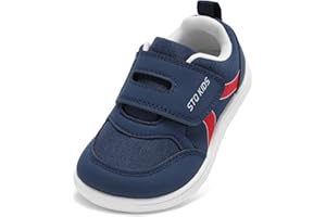 STQ KIDS Wide Kids Barefoot Shoes Zero Drop Boys and Girls Trainers with Hook and Loop | Non Slip | Lightweight